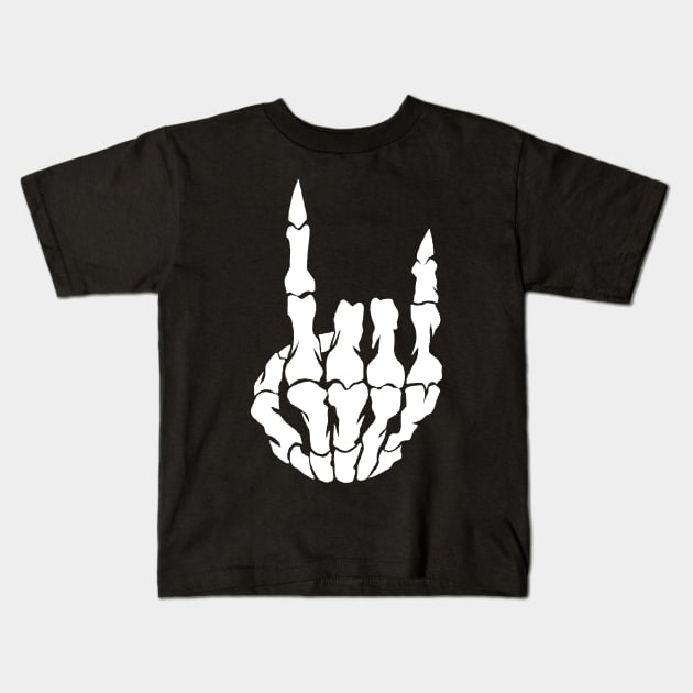 Heavy Metal, Horns Up Kids T-Shirt by wildsidecomix